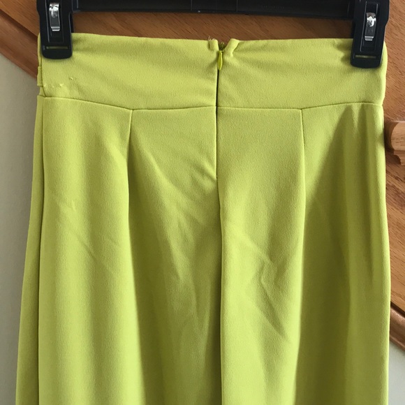 Valentine Pants Lime green zip back flare legs NEW - Picture 6 of 10